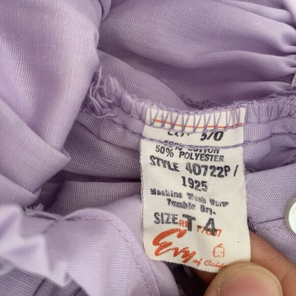 Vintage Evy Of California Dress Toddler Girls 4T Pastel Purple Lace Trim Easter - Picture 3 of 8